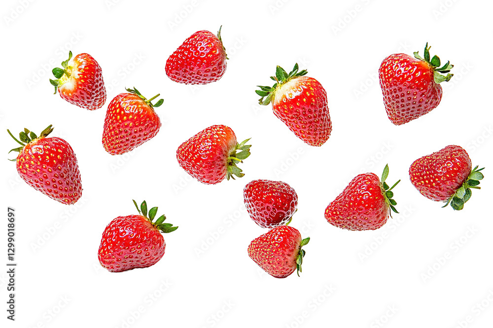A close up of a strawberry with a bite taken out of it. ,on transparent background. A close up of a strawberry with a bite taken out of it. ,on transparent background.