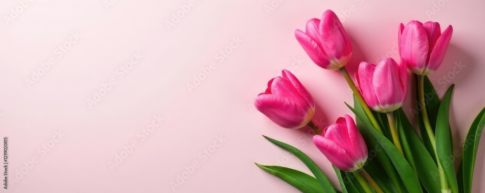 Pink tulips in a simple yet elegant arrangement, flowers, table, elegant Pink tulips in a simple yet elegant arrangement, flowers, table, elegant