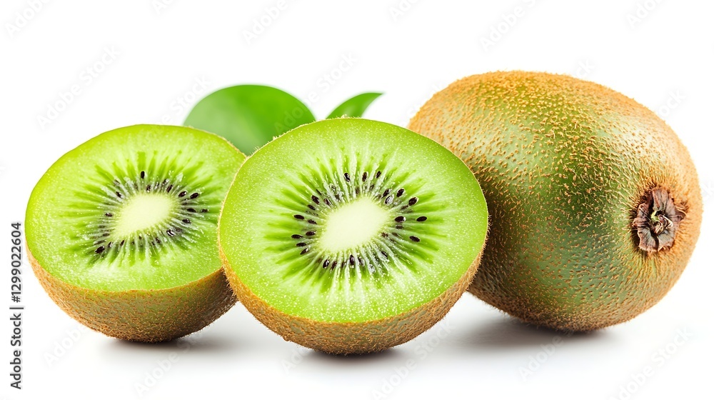 a kiwi fruit cut in half a kiwi fruit cut in half