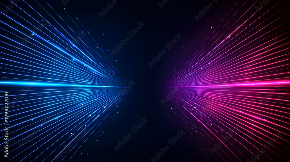 Abstract Digital Technology Background with Blue and Pink Light Lines and Dots on Dark Space Abstract Digital Technology Background with Blue and Pink Light Lines and Dots on Dark Space