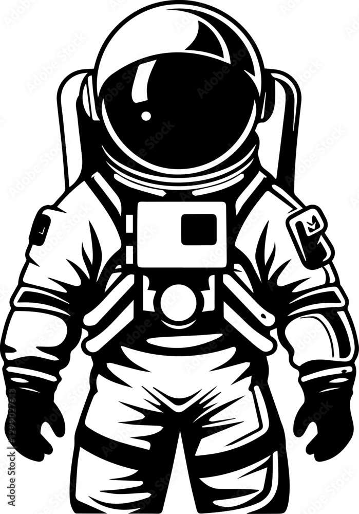 Fototapeta premium Astronaut vector design, space suit and star simple illustration
