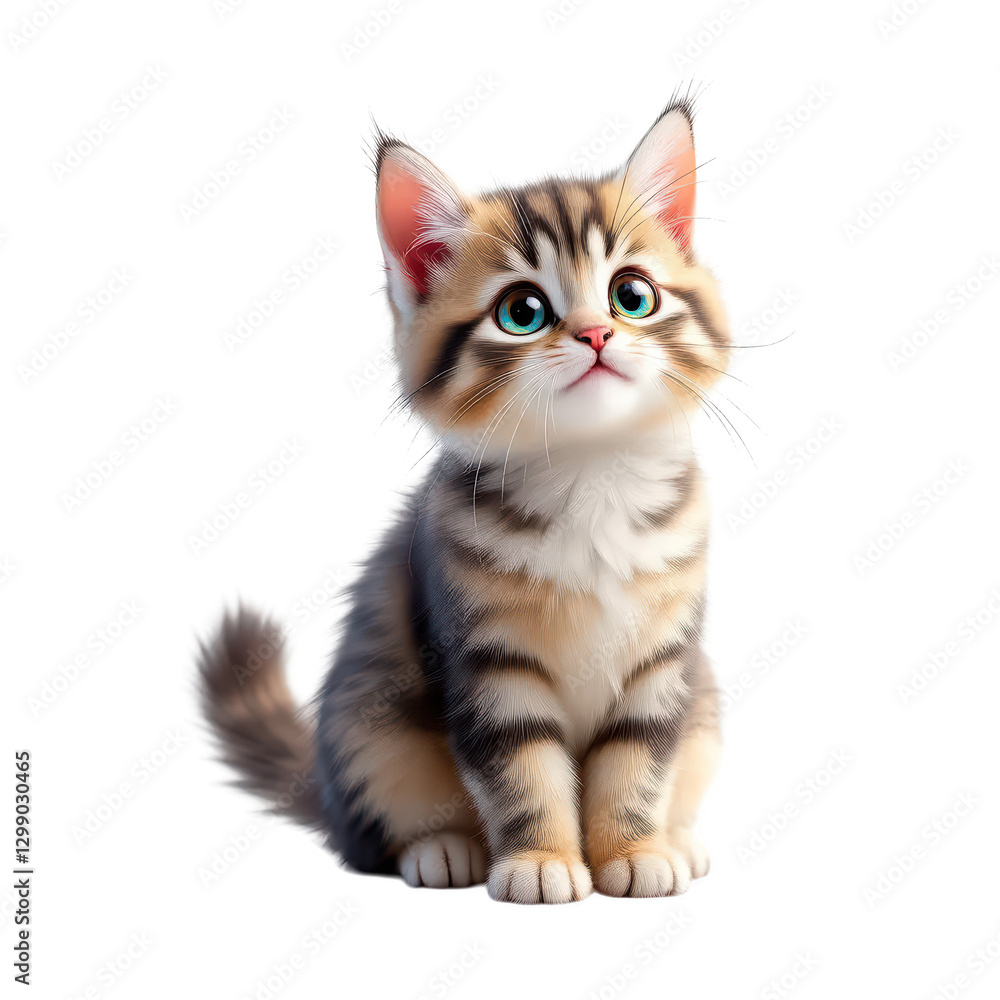 Adorable Tabby Kitten with Striking Blue Eyes, isolated on transparent background. Adorable Tabby Kitten with Striking Blue Eyes, isolated on transparent background.