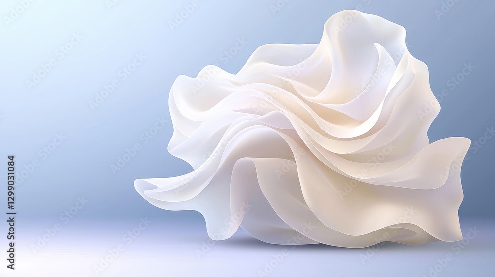Abstract 3D Rendered Soft White Form Abstract 3D Rendered Soft White Form