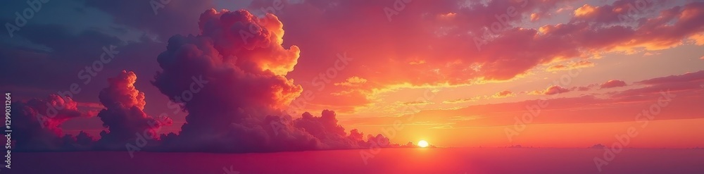 Crimson & gold clouds ignite the twilight sky, texture, purple Crimson & gold clouds ignite the twilight sky, texture, purple