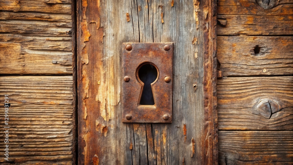 Rustic Keyhole in Weathered Wooden Door Frame A Grunge Texture Image Rustic Keyhole in Weathered Wooden Door Frame A Grunge Texture Image
