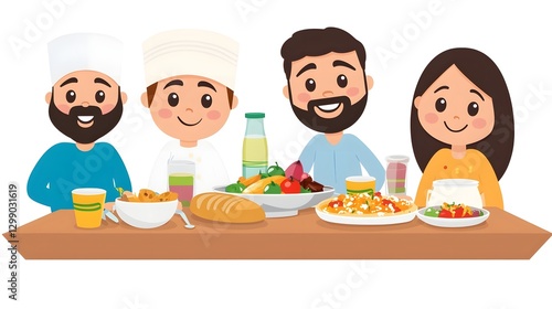 Multicultural Family Enjoying Meal Together Symbolizing Diversity and Harmony
