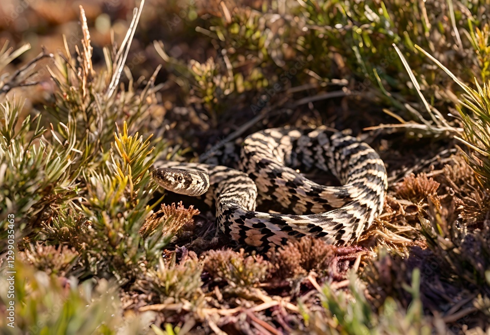 a European adder basking in heathland a European adder basking in heathland
