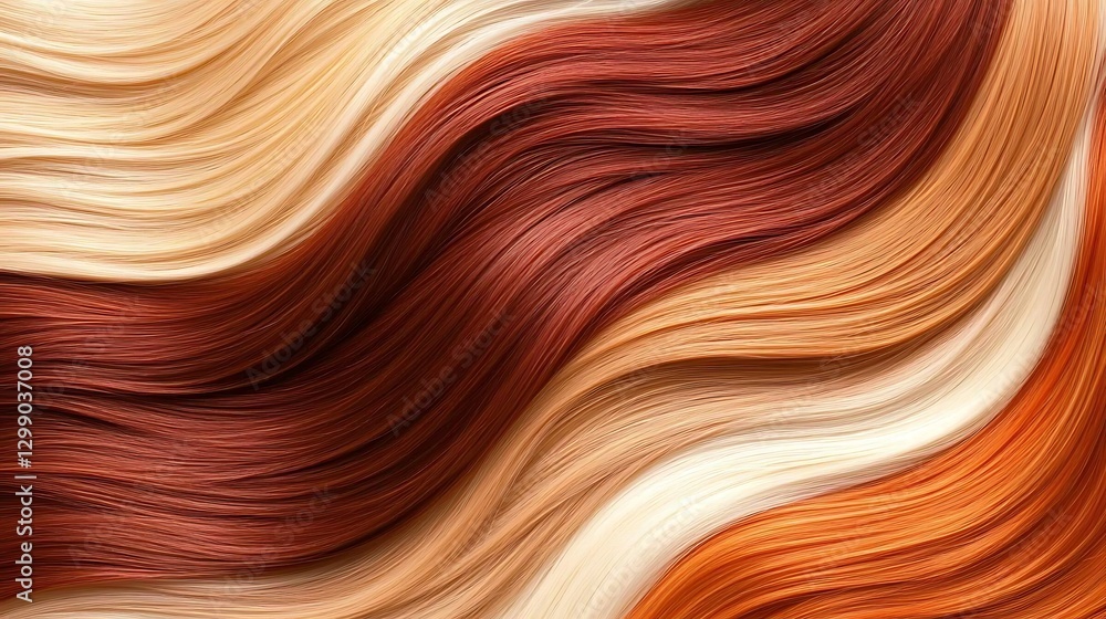 Elegant Swirls of Vibrant Hair Textures in Warm Shades of Red, Blonde, and Copper on a Soft Background Elegant Swirls of Vibrant Hair Textures in Warm Shades of Red, Blonde, and Copper on a Soft Background