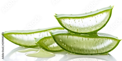 Wallpaper Mural aloe vera leaves on a white surface Torontodigital.ca