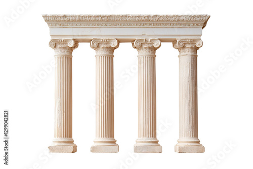 Four pillars of a building. ,on transparent background.