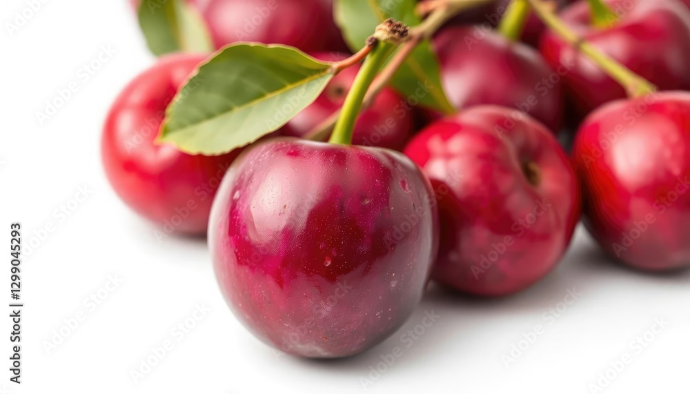 A single ripe plum, vibrant purple, isolated on pure white background, harvest, vitamin A single ripe plum, vibrant purple, isolated on pure white background, harvest, vitamin