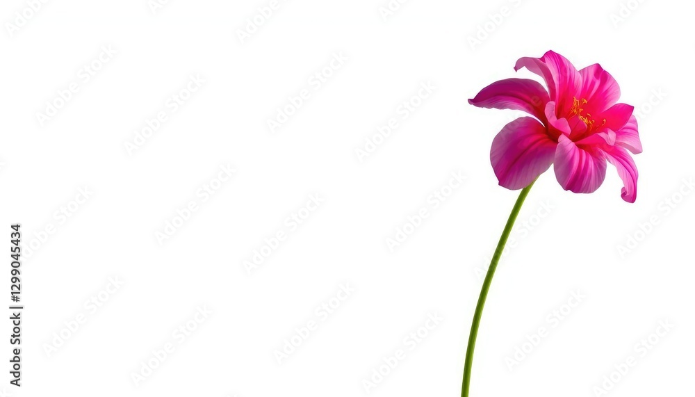 A single, vibrant bloom isolated against a pure white backdrop, vibrant, organic A single, vibrant bloom isolated against a pure white backdrop, vibrant, organic