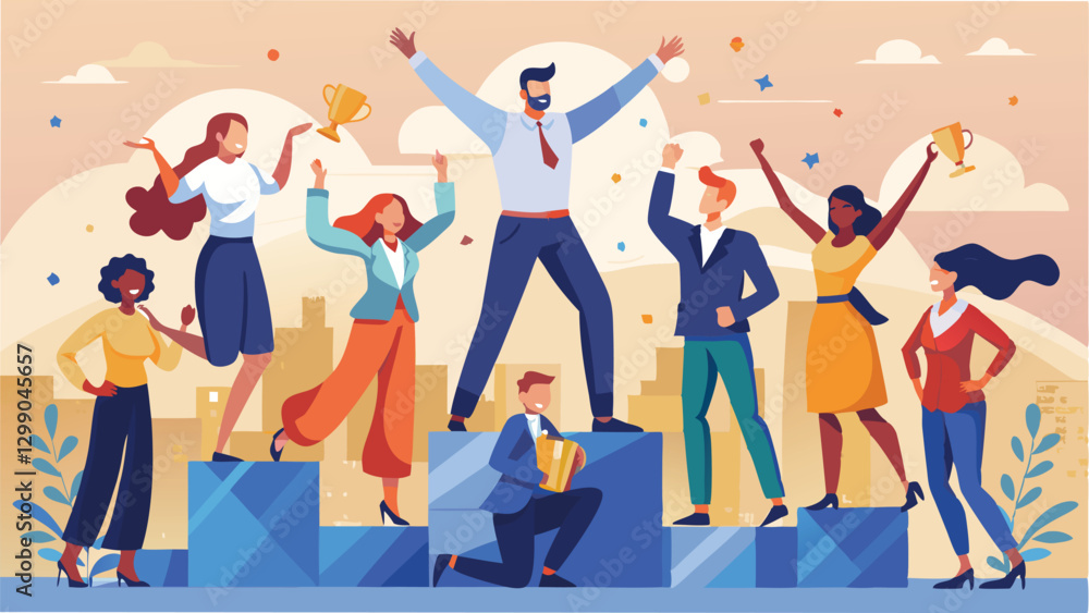 Modern Flat Style Business Success and Achievement Illustration on Transparent Background
Modern Flat Style Business Success and Achievement Illustration on Transparent Background
