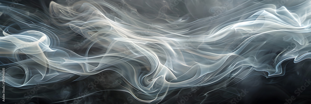 Fototapeta premium Ethereal Swirls: Captivating Patterns of Smoke Against a Dark Background