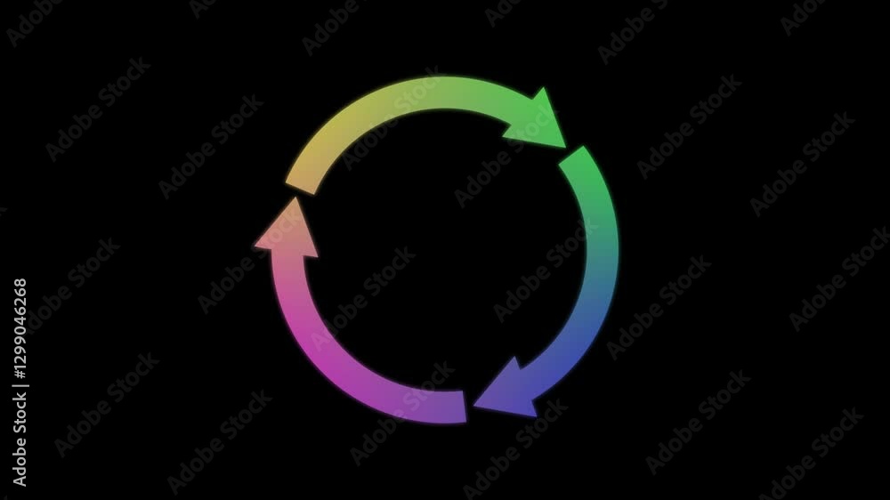 Three arrow circle cycle rotating. Recycle symbol. reload, rotation, reset, loop sign, Three arrow circle cycle rotating. Recycle symbol. reload, rotation, reset, loop sign,