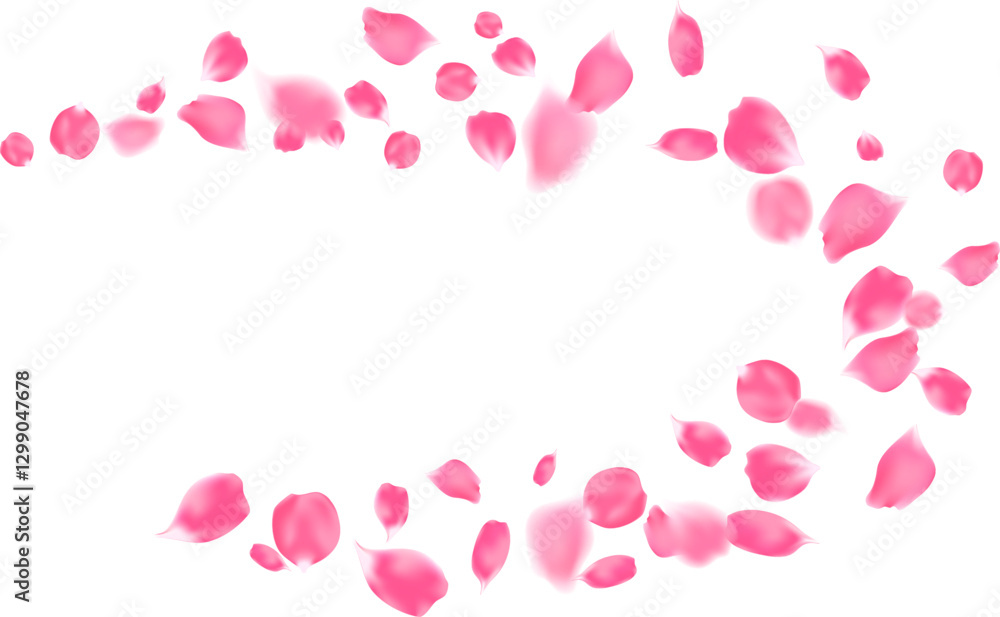 Floating in wind of realistic rose petals isolated elements for romantic design or wedding decoration Floating in wind of realistic rose petals isolated elements for romantic design or wedding decoration