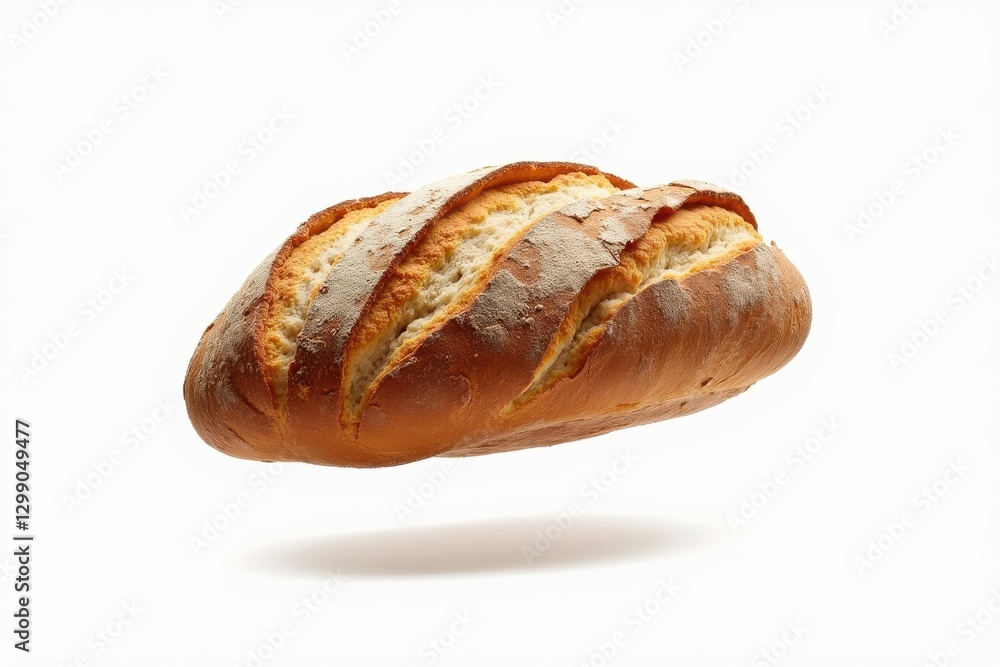 Freshly baked loaf of bread floating in air Freshly baked loaf of bread floating in air