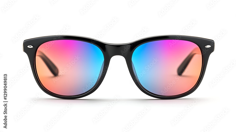 a pair of sunglasses with multicolored lenses a pair of sunglasses with multicolored lenses