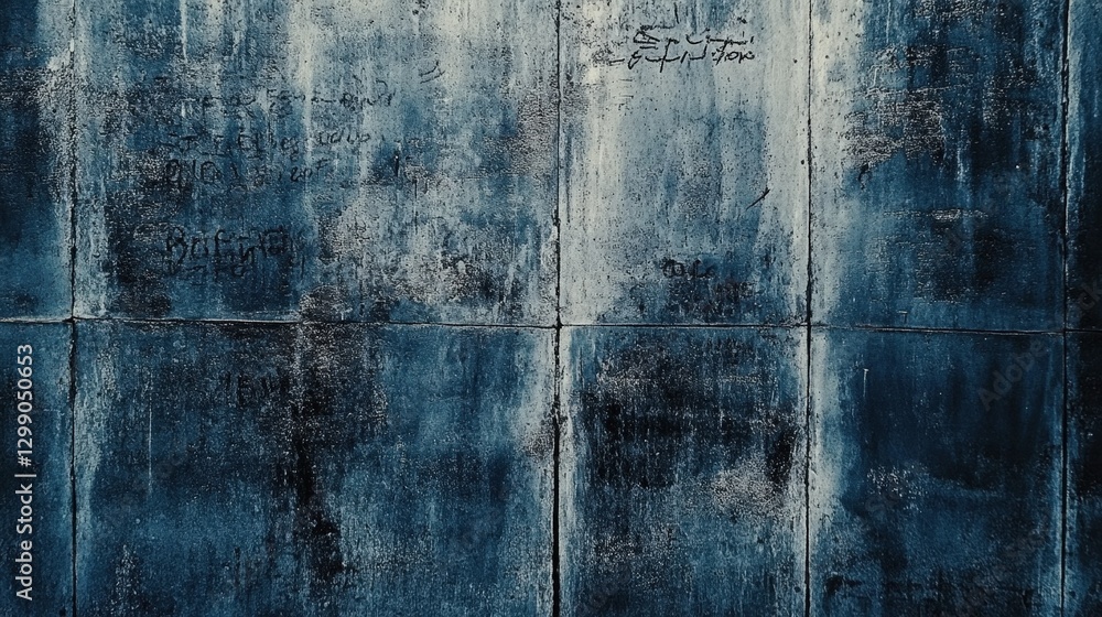 Obraz premium Aged Concrete Wall with Faded Inscriptions 