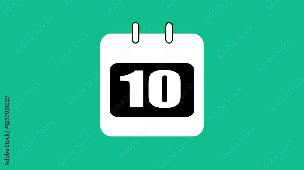 Calendar icon - day 10 animation Luma matte with transparent background 4K appointment, important date, Timetable. time management, organize meeting. Planning strategy. Animated stock video Calendar icon - day 10 animation Luma matte with transparent background 4K appointment, important date, Timetable. time management, organize meeting. Planning strategy. Animated stock video