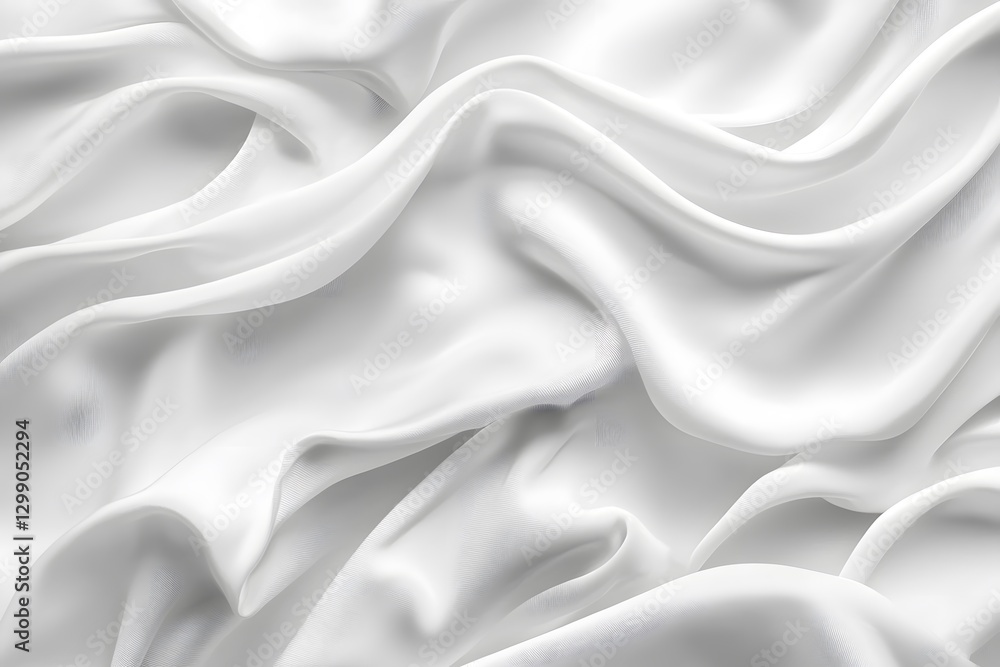 Obraz premium Delicate white silk drapes elegantly across a soft surface. Generative AI