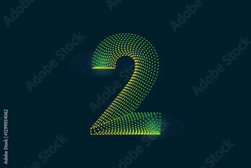 Creative style Number two (2) abstract vector illustration isolated on dark background - EPS 10