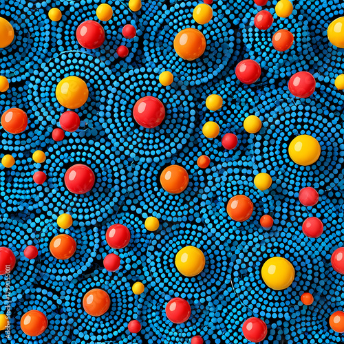 Colorful circles or balls in modern abstract background 