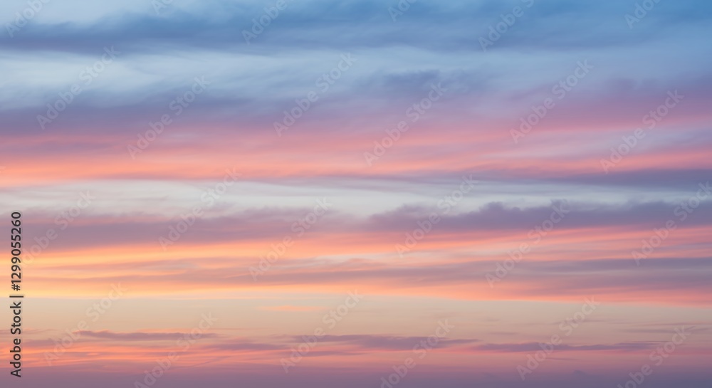 Fototapeta premium Sunset Sky with Colorful Clouds and Pink, Orange and Blue Hues