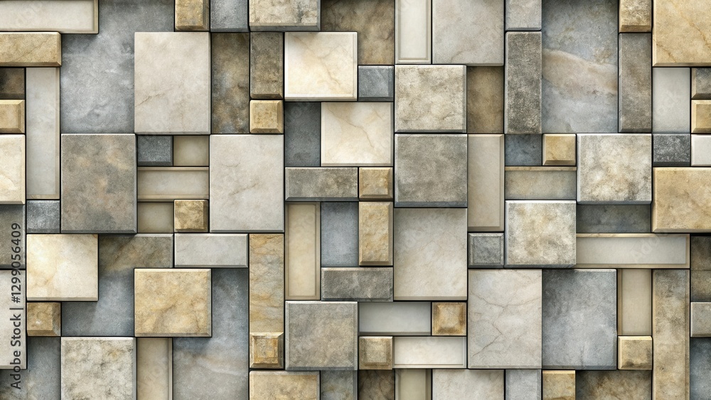 Abstract Textured Stone Block Wall Design Featuring Varied Shapes and Earthy Tones Abstract Textured Stone Block Wall Design Featuring Varied Shapes and Earthy Tones