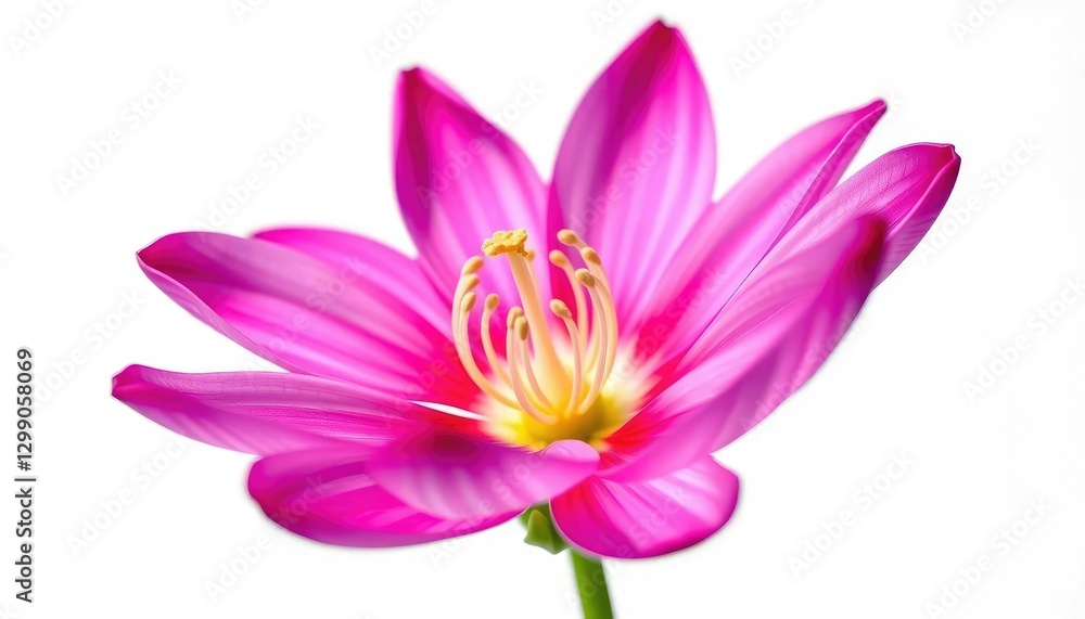 Single vibrant bloom, petals unfurled, isolated on pure white, summer, elegant Single vibrant bloom, petals unfurled, isolated on pure white, summer, elegant