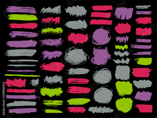 Gouache dirt brushstroke mega group. Freehand inkblot streak creative shapes. Blob stain web banner imprint pack. Brushstroke gouache spots design.