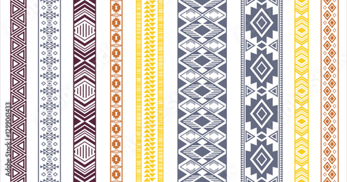 Lace border patterns vector set. Fashion textile edge ornaments isolated. Sewn ribbon edging. Ukrainian folk patterns. Lingerie lace. Bangles netting samplers. Ornate tapes. Craft elements.