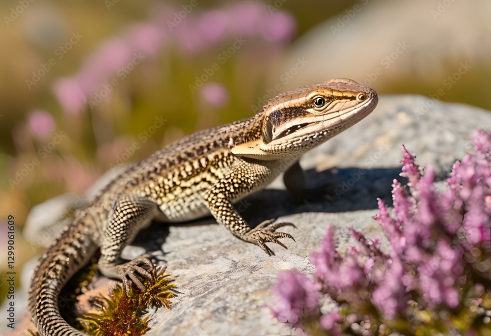 Fototapeta premium common lizard on a rock