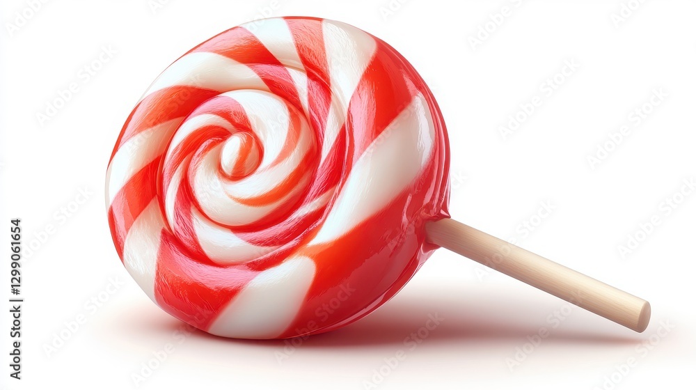 round lollipop with red and white spiral isolated,cartoon round lollipop with red and white spiral isolated,cartoon