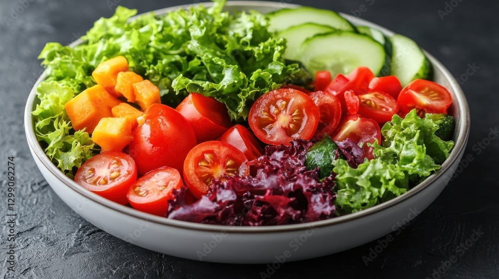 salad vegetables in white bowl isolated,studio background salad vegetables in white bowl isolated,studio background