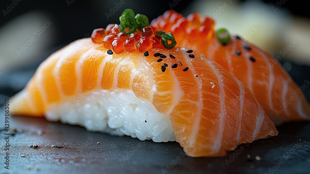 salmon nigiri side view isolated,studio background salmon nigiri side view isolated,studio background