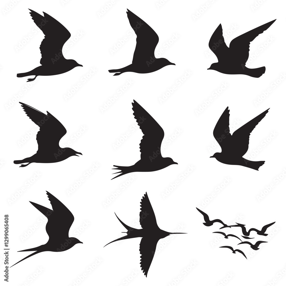 Fototapeta premium Sparrow Silhouette On A Branch On A Transparent Background Silhouette of a bird on branchBirds