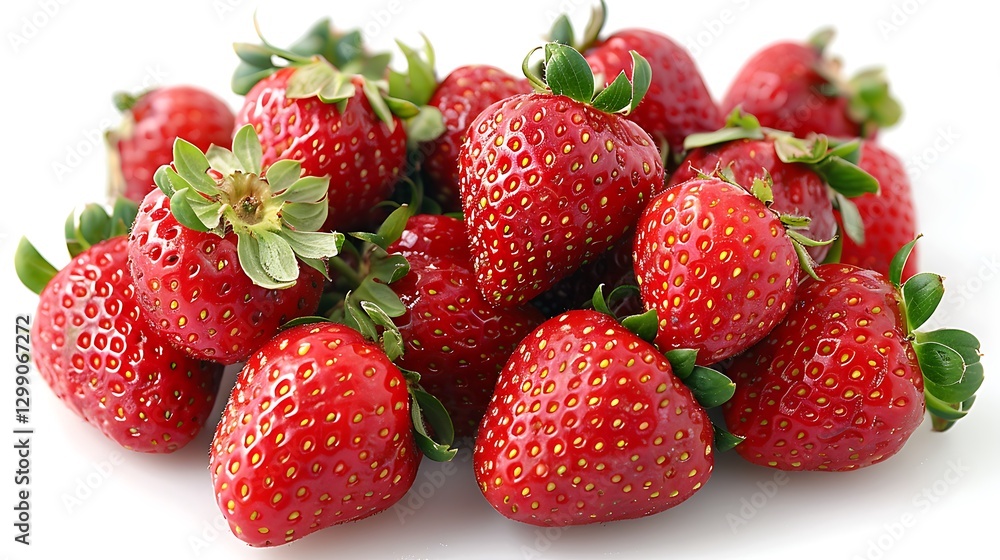 strawberries on white background. Fresh Ripe Strawberries on a White Background - High-Quality Macro Shot. Juicy Red Strawberries with Green Leaves - Close-Up Food Photography. Healthy Fruit Concept strawberries on white background. Fresh Ripe Strawberries on a White Background - High-Quality Macro Shot. Juicy Red Strawberries with Green Leaves - Close-Up Food Photography. Healthy Fruit Concept