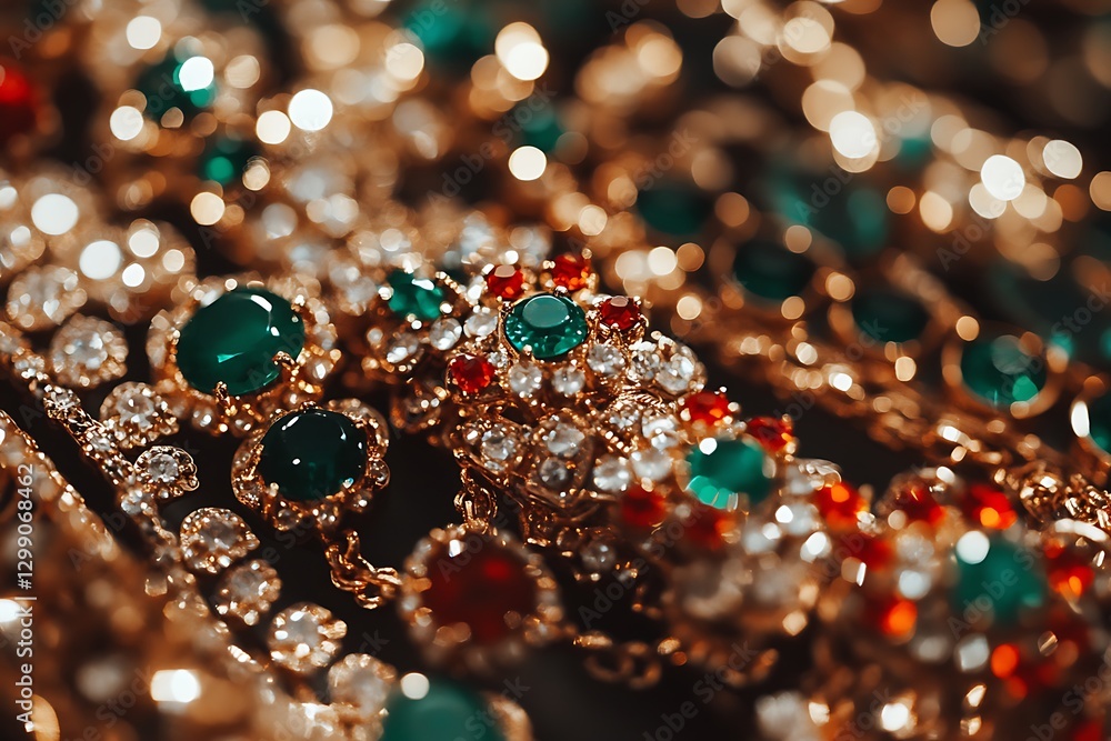 Opulent Gold Jewelry with Emerald and Ruby Gems Opulent Gold Jewelry with Emerald and Ruby Gems
