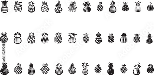Pineapple silhouette ananas vector illustration