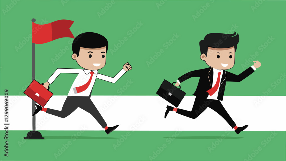 Fototapeta premium Race to Success Businesspeople Competing for the Lead 