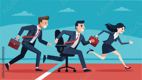 Race to Success Businesspeople Competing for the Lead

