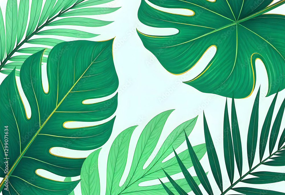 Monstera leaf close up. tropical green leaves background. spring, summer nature. Leaf pattern frame Monstera leaf close up. tropical green leaves background. spring, summer nature. Leaf pattern frame