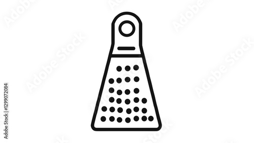 Outline grater design on white background for cooking and kitchenware concept