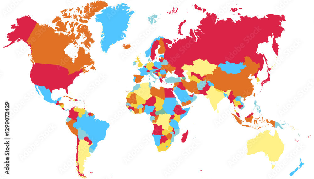 Obraz premium World map. Color modern vector map. Silhouette map