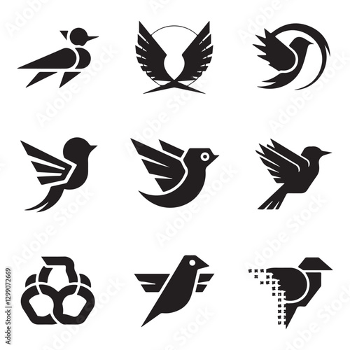 Vector birds silhouettes Sparrows Silhouette Pigeons Flying Silhouettes 1 brid silhouette
