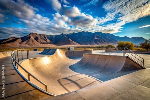 Wallpaper Mural A skate park with a ramp and a fence Torontodigital.ca