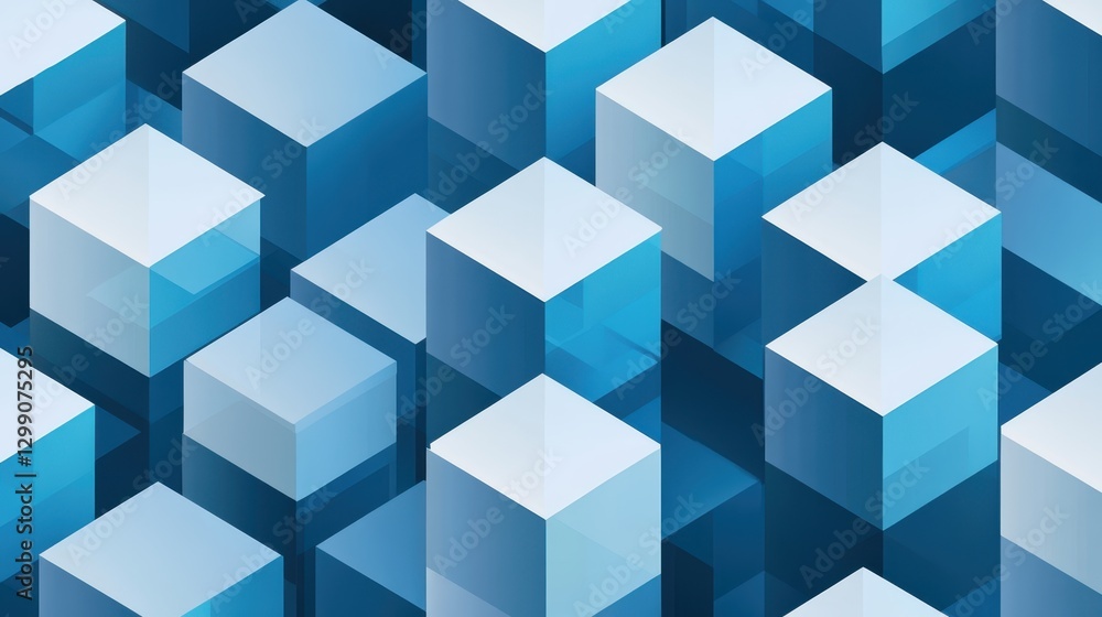 Elegant blue and white geometric pattern featuring symmetrical shapes for modern interior design Elegant blue and white geometric pattern featuring symmetrical shapes for modern interior design