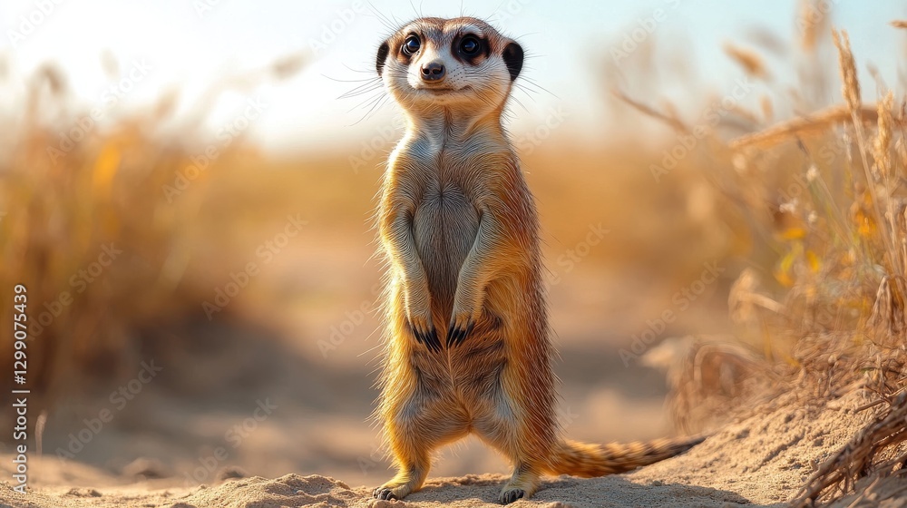 Fototapeta premium standing meerkat isolated,cartoon