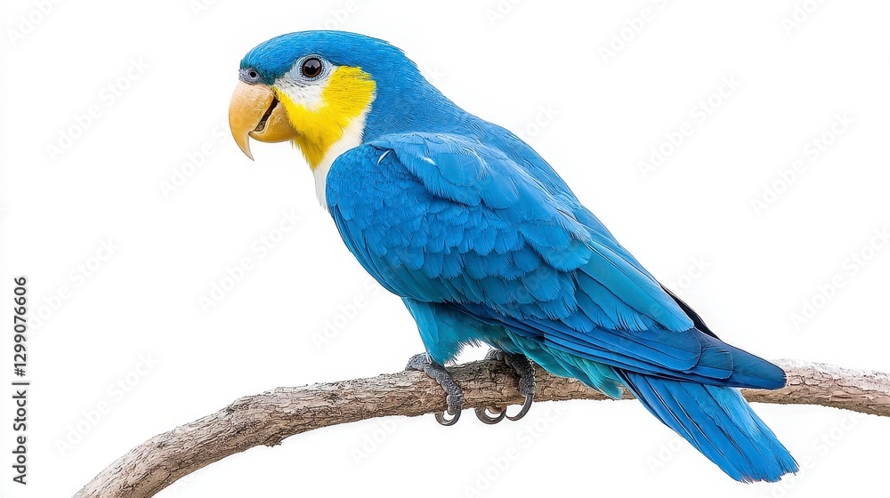 Fototapeta premium Vibrant Blue Parrot Perched on Branch